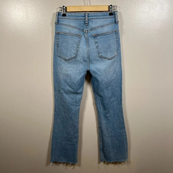 Rag & Bone Casey High Rise Ankle Flare Jeans Size 26 Lucy Light Wash Distressed - Picture 3 of 14
